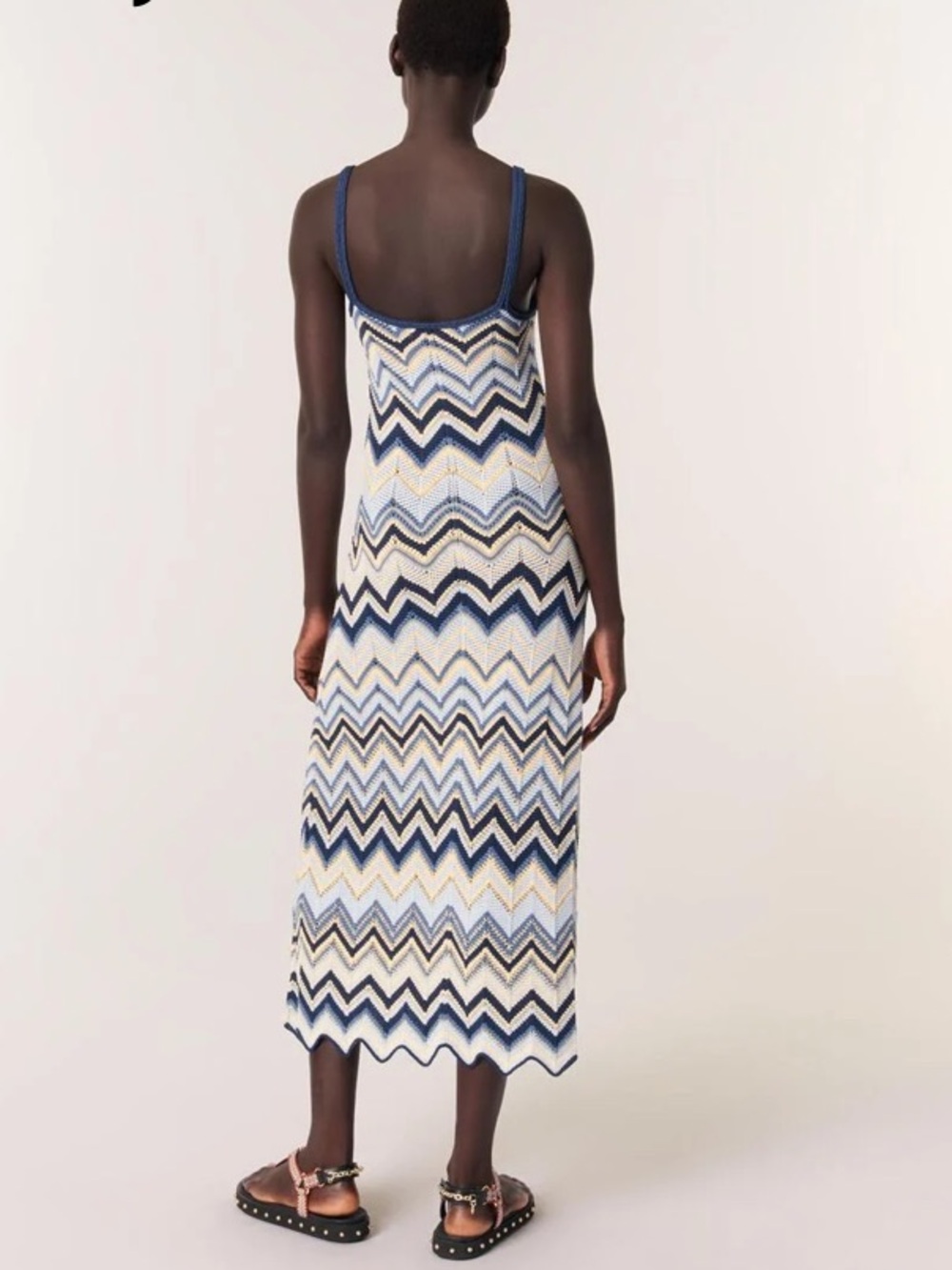 Maje Crochet Knit Maxi Dress 40 L 8 - Picture 3 of 8